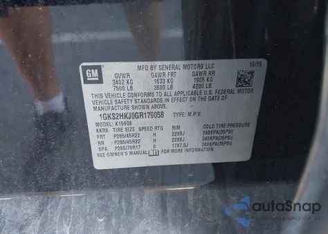 2016 GMC Yukon Xl Denali from USA, damaged, VIN 1GKS2HKJ0GR179058